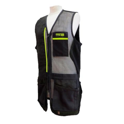 CHALECO STE NEGRO LÍNEA VERDE FLUOR