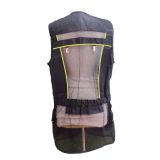 CHALECO STE NEGRO DOBLE LÍNEA VERDE FLUOR