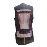 CHALECO STE NEGRO DOBLE LÍNEA NARANJA FLUOR